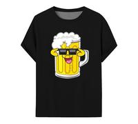 Oktoberfest Men's T-Shirt Fashion Summer Short Sleeve Top Cartoon Beer Mug Print Festival Street Freemason Watch Oktoberfest Men's T-Shirt Beer Festival Shirt Men's Costume T-Shirt Men, Black-e, XXL
