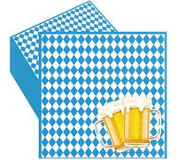 Oktoberfest Napkins, Oktoberfest Decoration, Pack of 40, 33 x 33 cm, Bavarian Decorative Blue and White Napkins, Oktoberfest Napkins for Oktoberfest Table Decoration, Beer Festival Party Decoration