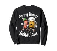 Oktoberfest On My Wurst Behaviour German Beer Sausage Adults Sweatshirt