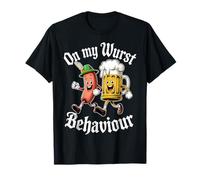 Oktoberfest On My Wurst Behaviour German Beer Sausage Adults T-Shirt
