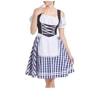 Oktoberfest Outfit Chic Bavarian Costume: Oktoberfest Dress for Women, Perfect for Beer Festivals, Halloween Parties and Themed Events Medieval Manuscript Art (Navy, XXL)