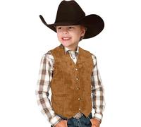 Oktoberfest Outfit for Kids Girls Boys Western Cowboy Cowgirl Vest 1Pc Suede Leather Waistcoat Tops Sleeveless Tassel Jacket Open Front Bavarian Fancy Dress for Halloween Cosplay Carnival Party