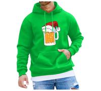 Oktoberfest Outfit Hoodies Beer Costume German Bavarian Men's Winter Christmas Hoodie Sweatshirt Beer Mug Print Pocket Drawstring Oktoberfest Hooded Sweatshirt for Wedding Party Vacation