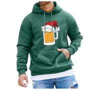 Oktoberfest Outfit Hoodies Beer Costume German Bavarian Men's Winter Christmas Hoodie Sweatshirt Beer Mug Print Pocket Drawstring Oktoberfest Hooded Sweatshirt for Wedding Party Vacation