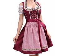 Oktoberfest Outfit Women - Bavarian Dirndl Dress, 3 Pieces German Dirndl Dress Oktoberfest Outfit Bavarian Costumes for Bavarian Beer Carnival Oktoberfest Party