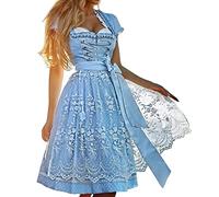 Oktoberfest Outfit Women Dirndl German Dresses with Lace Plus Size Traditional Bavarian Costume Beer Girl Maid Plaid Apron Fancy Dress For Oktoberfest Carnival Halloween Party Cosplay Role Play