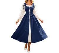 Oktoberfest Outfit Women Plus Size,Traditional German Dress For Festivals,Medieval Square Neck Laced Corset Gown For Cosplay Timeless For Seasonal Occasions Bavarian Costumes