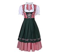 Oktoberfest Outfit Women, Women's Oktoberfest Dress Halloween Costume German Dirndl Dress Traditional Bavarian Carnival Party 2 Piece Beer Maid Costumes Army Green