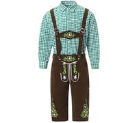 Oktoberfest Outfits Men, Traditional German Bavarian Lederhosen Costumes for Men with Adjustable Straps, Ideal for Halloween Beer Festival, 2XL Halloween Costumes Oktoberfest Decorations