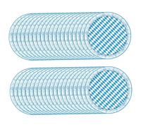 Oktoberfest Plates, 7 Inch Bavarian White Blue Party Plates 40Pcs Made of Cardboard Oktoberfest Supplies for Garden, Barbecue and Theme Party