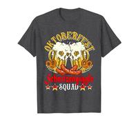 Oktoberfest Schnitzengiggle Squad Funny German Drinking Beer T-Shirt, Men, Dark Heather Grey, XX-Large