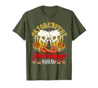Oktoberfest Schnitzengiggle Squad Funny German Drinking Beer T-Shirt, Men, Olive Green, Large