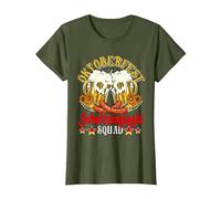 Oktoberfest Schnitzengiggle Squad Funny German Drinking Beer T-Shirt, Women, Olive Green, Large