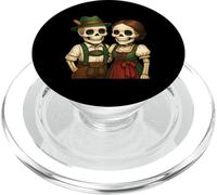 Oktoberfest Skeleton Couple Lederhosen Dirndl Guten Tag PopSockets PopGrip for MagSafe
