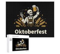 Oktoberfest Skeleton Puzzles Customized Challenging Gifts for Adults 300/500/1000 Piece
