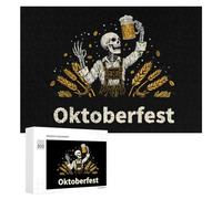Oktoberfest Skeleton Puzzles Customized Challenging Gifts for Adults 300/500/1000 Piece