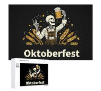 Oktoberfest Skeleton Puzzles Customized Challenging Gifts for Adults 300/500/1000 Piece