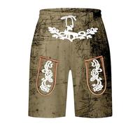 Oktoberfest Traditional Men Lederhosen Retro Embroidered Shorts German Outfit Bavarian Costume Overalls With Suspenders October Festival Fancy Dress Lederhosen Outfit Beer Festival Halloween Carnival