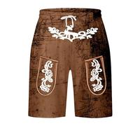 Oktoberfest Traditional Men Lederhosen Retro Embroidered Shorts German Outfit Bavarian Costume Overalls With Suspenders October Festival Fancy Dress Lederhosen Outfit Beer Festival Halloween Carnival