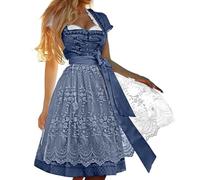Oktoberfest Women's Costume Bavarian Dirndl Dress Ladies Beer Girl Maid Plaid Adults Oktobermiss Fancy for October Festival Party