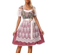 Oktoberfest Women's Costume Bavarian Fancy Dress German Beer Bavarnian Maid Plaid Dirndl Traditional Party for October Festival