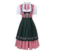 Oktoberfest Women's Costume Bavarian Fancy Dress Ladies Beer Girl Puff Sleeve Velvet Outfit Halloween Costumes for Adult Up