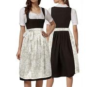 Oktoberfest Women's Costume Bavarian Fancy Dress Ladies Beer Girl with Attached Apron Halloween Costumes for Carnival
