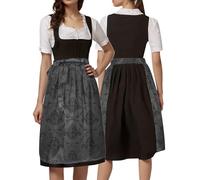 Oktoberfest Women's Costume Bavarian Traditional Ladies Beer Girl with Attached Apron Dirndl Dress Adults Oktobermiss Fancy for October Festival Party