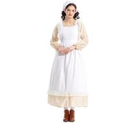 Oktoberfest Women's Costume Bavarian Traditional Ladies Beer Girl with Attached Apron Fancy Dress Carnival Dirndl Costumes German for Festivals