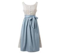 Oktoberfest Women's Costume Dress with Attached Apron Beer Girl German Dirndl Traditional Bavarian Carnival Party Light Blue