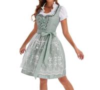 Oktoberfest Women's Costume Traditional Midi Dress Fancy Beer Festival German Bavarian Carnival Outfits for Party Green