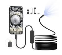 OKUBOX Endoscope Camera with Light, 1920P HD Borescope with 8 Adjustable LED Lights, Endoscope with 16.4ft Semi-Rigid Snake Cable, 8mm IP67 Waterproof Inspection Camera for iPhone