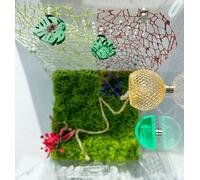 Okueejur 6 Pcs Jumping Spider Accessories Set - Jumping Spider Habitat with Hemp Rope, Jumping Spider Leaf-Shaped Ledges, 2PcsJumping Spider Web for Jumping Spider Enclosure