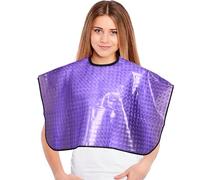 Okueejur Waterproof Shower Cape Post Surgery Mastectomy Chest Shoulder Arm Guard with Drain Pockets Keep Wounds Dry During Bathing Purple Medium (Purple)