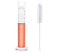 Okulab 1 pc Graduated Cylinder and 1pc Cylinder Brush, Vol.1000ml, Borosilicate 3.3 Glass Cylinder, Lab Cylinders Glass Measuring Cylinder,MCGS4A1