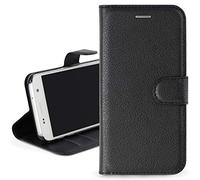 OKULI Executive Leather Wallet Cover Slim Protective Case For Samsung Galaxy J6 (2018) J600F in Black