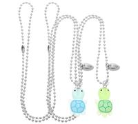OKUMEYR 1 Pair Magnetic Turtle Pendant Necklaces for Couples with Glow the Dark Feature and Heart Design, Romantic Sea Turtle Jewelry for Valentine's Day or Birthdays