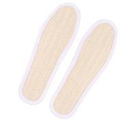 OKUMEYR 1 Pair Shoes Cushion Sweat Absorption Insoles Loofah Material Breathable Comfortable Tight Thread Design for Athletic Activities and Daily Use Beige