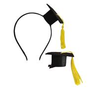 OKUMEYR 1 Set Graduation Cap Hairpin Mens Headband Headwear Photography Prop Top Hats Bald Cap Hair Clips for Women Adorable Hair Clip Crazy Hat Headbands Black Non-woven Fabric