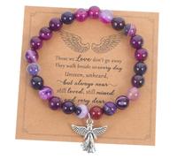 OKUMEYR 1 Set Stone Beaded Bracelet for Loss of Loved Ones with Card Elegant Memorial for Grieving Durable Accessory for Fashion Versatile Style for Any Occasion Suitable for Remembering