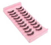 OKUMEYR 10 Pairs of Pink Artificial Hair False Eyelashes Classic and Fashionable Style with Perfectly Curved Design to Enhance Beauty for Shopping and Vacation Use