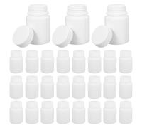 OKUMEYR 100pcs White Plastic Empty Pill Bottles 50ml Airtight Screw Top Small Pill Storage Containers for Tablets and Small Samples, Portable Travel and Daily Use Medicine Vials