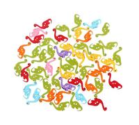 OKUMEYR 100pcs Wooden Dinosaur Buttons Decorative Sewing Fasteners for DIY Crafts Clothes Scrapbooks Party Decorations Cartoon Novelty Buttons for Adults