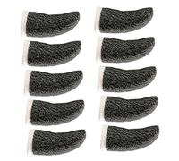 OKUMEYR 10pcs Black Flexible Game Finger Sleeves Sweat Breathable Thumb Protectors for Mobile Gaming Lightweight Elastic Fit with Hot Melt Seaming Durable Touchscreen Compatible