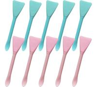 OKUMEYR 10pcs Double-ended Silicone Face Mask Applicators with Cream Spatula Soft and Firm Beauty Tools for Household Facial Masks for Applying Mud Clay Lotion and Eye in Pink and Blue