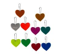 OKUMEYR 10pcs High Visibility Reflective Keychain Heart Shape Reflector Pendant for Cycling Safety Accessory for Adults