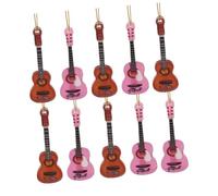 OKUMEYR 10pcs Mini Acoustic Guitar Xmas Ornament Miniature Musical Instrument Models for Christmas Tree Decoration Unique Acrylic Hanging Decor for Holiday Party Favors and