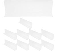 OKUMEYR 10Pcs PVC L-Shaped Shelf Dividers 20Cm Length X 6Cm Height Shelf Separators for Closet and Cabinet Organization Multi-Function Commodity Accessories
