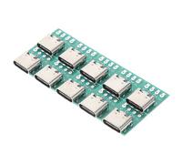 OKUMEYR 10pcs Usb c Connector Board Diy 3.1 Usb Type-c Female Receptacle Adapter Pcb Converter Board Compatible for Data Cable Transmission and Module Support