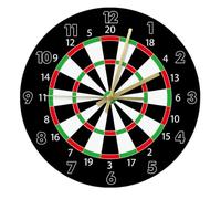 OKUMEYR 12-inch Dartboard Pattern Mute Wall Hanging Clock for Bar and Restaurant Decor, Stylish Silent Decorative Wall Clock without Battery, Home and Dining Room Ornament